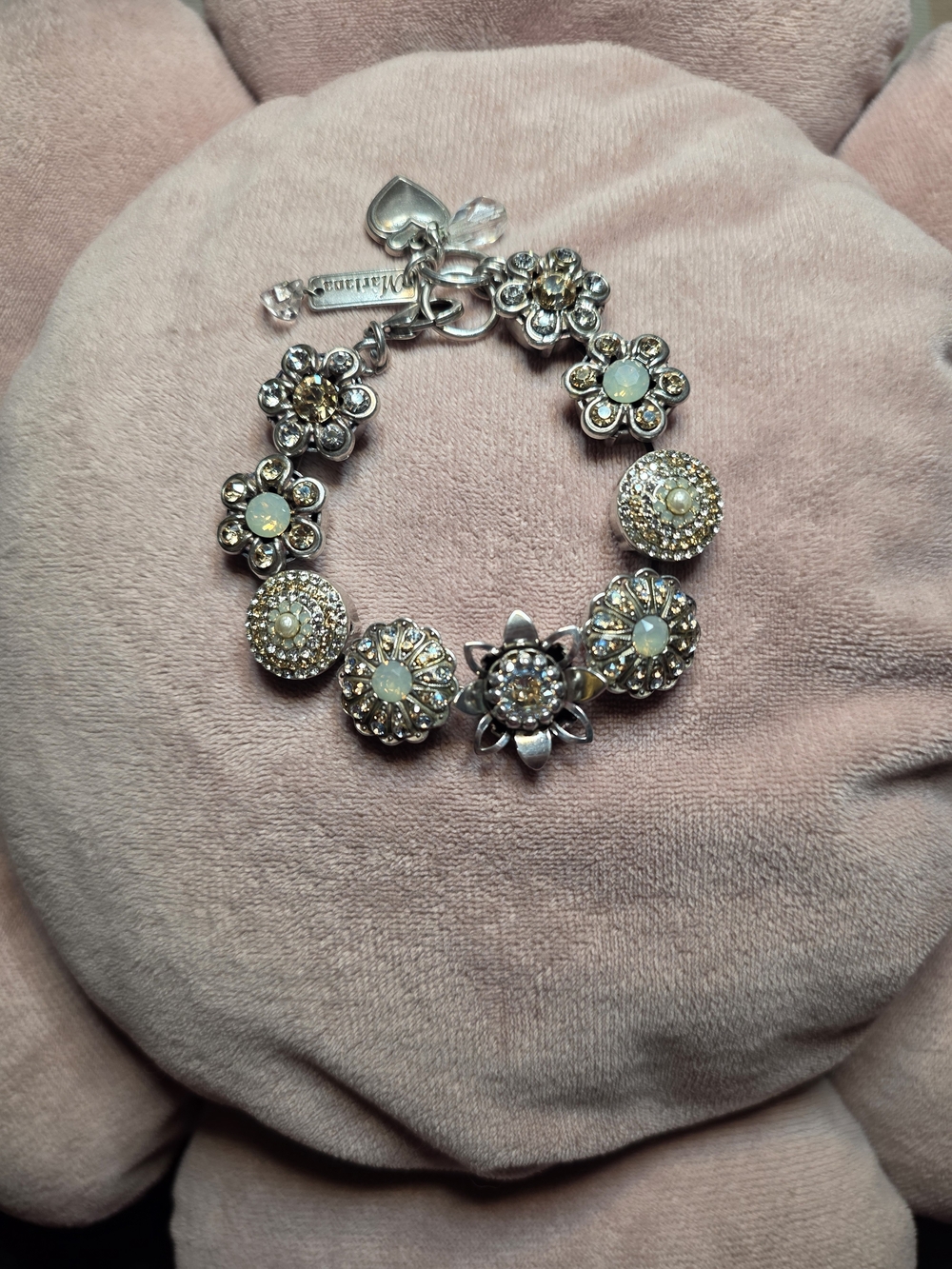 Mariana Silver-Tone Floral Crystal Bracelet
